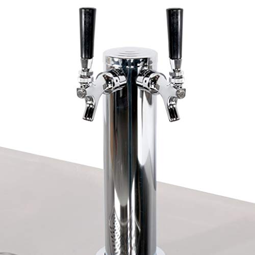 PEAKCOLD 3 Door, 4 Tap Commercial Beer Dispenser - Double Tower Keg Cooler - Kegerator; 72" W on Fridge.com