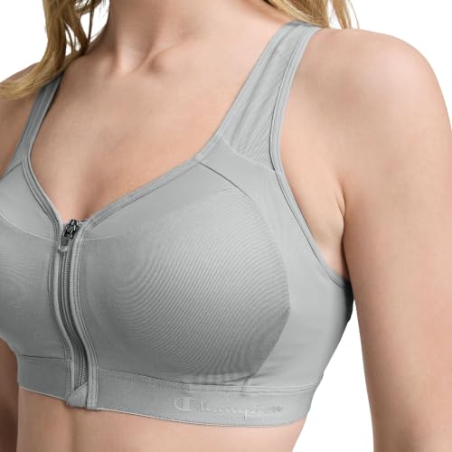 Image of Champion Women's Sports Bra, Motion Control Front-Zip, High-Impact Maximum Support, Breathable, Moisture-Wicking