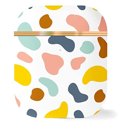 Berkin Arts Funda Compatible con AirPods 2 & 1 Case Protectora a Prueba de Golpes con Llavero con Manchas de Colores Abstracto Animal Circles Anti-Scratch Lovely
