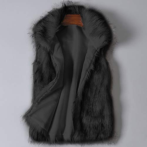 Womens Faux Fur Coat Casual Loose Sleeveless Vest Fuzzy Fleece Lapel Collar Jackets Winter Windproof Outerwear2