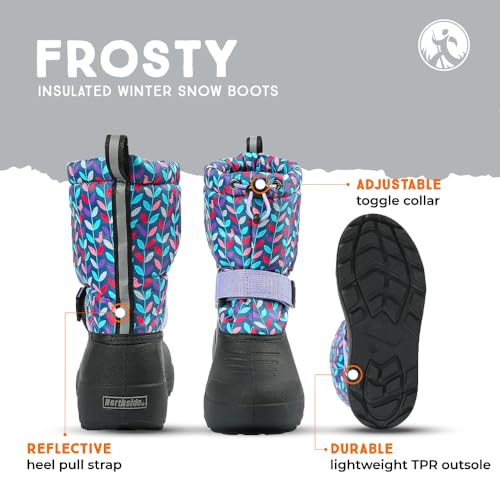 Image of Northside Frosty Insulated Winter Snow Boots for Girls and Boys with Rugged, Water Resistant Nylon Upper, Quick-Drying Lining, Removable EVA Insole, and Durable TPR Outsole
