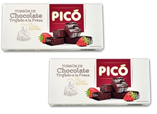 Picó - Pack incluye 2 Turrón de Chocolate trufado a la fresa -Calidad suprema 200gr