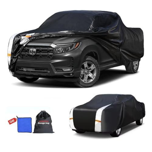 Image of Honda Ridgeline Truck Cover Custom Fit 2005-2026 Crew Cab Short Bed(5.3') with Door Zipper, 10 Layers Outdoor Heavy Pickup Truck Cover Waterproof All Weather, Wind Dust Sun Protector.