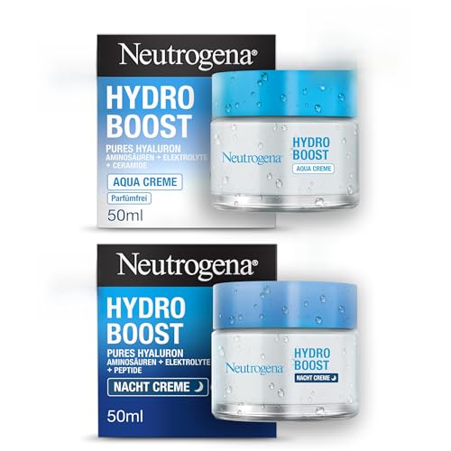 Neutrogena Hydro Boost Aqua Creme (50ml) - Feuchtigkeitsspendende Gesichtspflege mit Hyaluron und pflanzlicher Trehalose - öl- und parfümfreie Feuchtigkeitscreme & Hydro Boost Gesichtscreme, 50ml