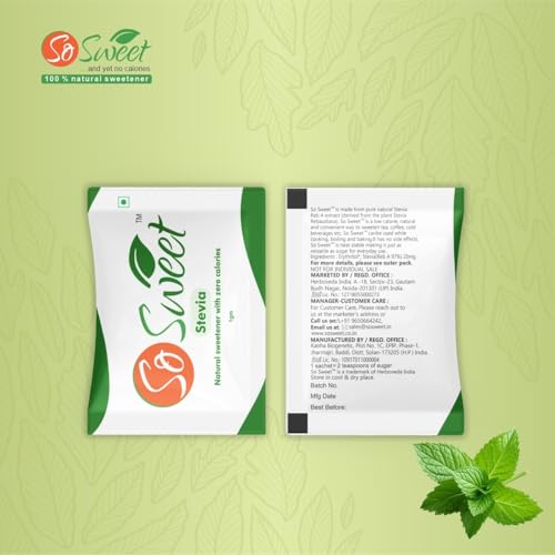 So Sweet Stevia Sachets Sugar Free Natural Low Calorie Sweetener -200 Sachets