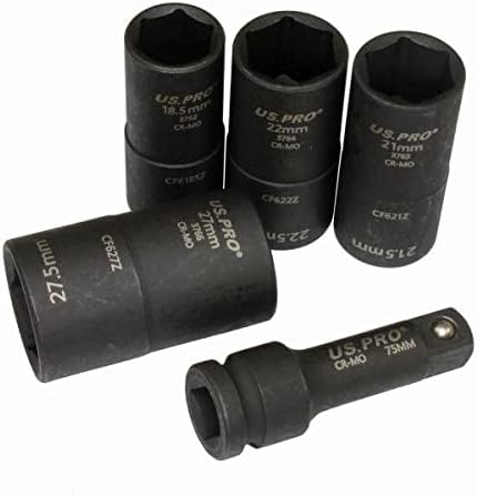 US PRO Tools Impact Wheel Nut Flip Socket Set 5 Piece 3765