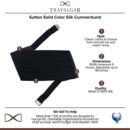 Image of Trafalgar Men's Sutton Solid Color Silk Cummerbund