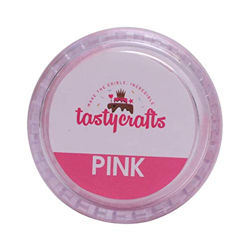 Encrust Ventures Tasty crafts Luster Dust | Pearl Dust | Edible Product for Cake Décor | Sparkling Effect | topping | Glittering Shiner Dust | For Decorative Use, 4.25 gm - Pink