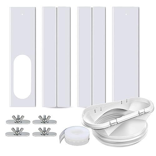 Tragbares Klimaanlagen-Fenster-Set, Universal-Fensterdichtungs-Set für tragbare Klimaanlage von Abluftschlauch mit Kupplung, verstellbares...