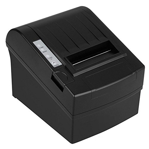 FiveFire Bondrucker Thermo komplett mit Zubehoer 80mm Kassendrucker Thermodrucker AUTO-CUT Function 300mm/sec Schwarz