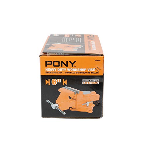 Pony Jorgensen 29060 6-Inch Heavy-Duty Workshop Bench Vise With Swivel Base, Orange #TOP6