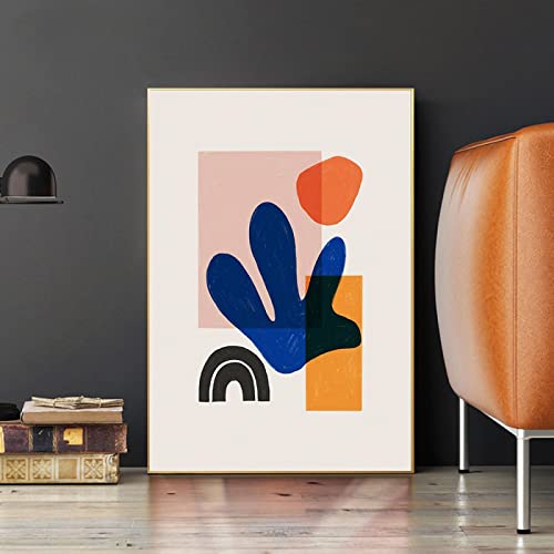 Peinture impression sur toile bleu orange abstrait 40x60 cm pour salon