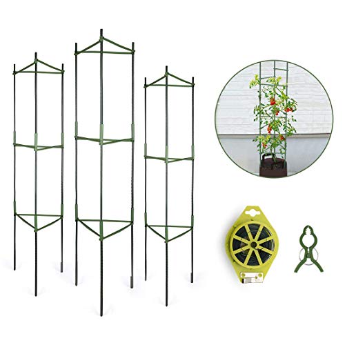 GROWNEER 3-Pack Plant Cages Assembled Tomato Garden Cages Stakes Vegetable Trellis, with 9Pcs