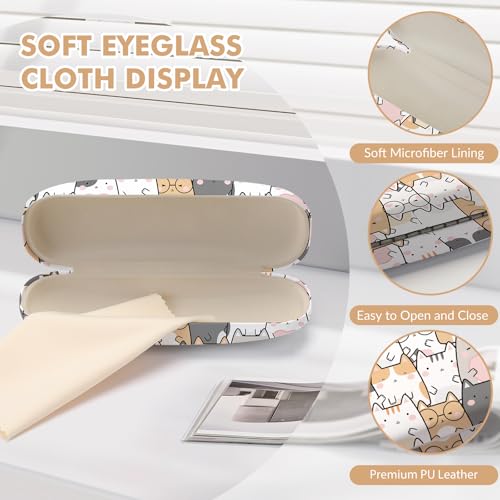 Image of Glasses Case Hard Shell,Portable Protective Eyeglasses Case, Eyeglass Holder Box with Cleaning Cloth, for men women