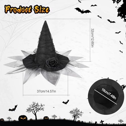 XiLayNeen Chapeau de Sorcière Halloween chapeau sorciere femme Accessoire de décoration d'Halloween pour Halloween,Carnaval,Mascarade – vue 2