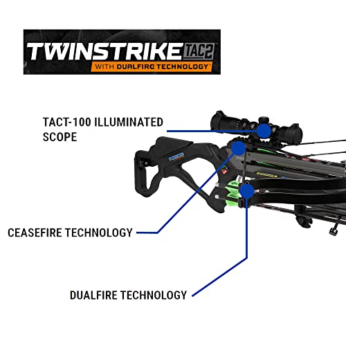 Excalibur Twinstrike Tac 2 Accurate Durable Safety Hunting Archery Crossbow, Black #TOP5