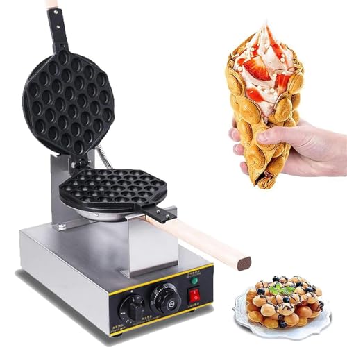 ZOLPINL Máquina para Hacer gofres de Burbujas de un Solo Cabezal, 1400 W, Antiadherente, con rotación de 180° y Temperatura de 50 a 250 °C.