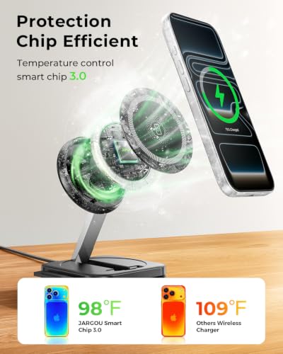 Image of Travel Essentials for Apple Watch Charger,3 in 1 Charging Station for Apple Devices,Foldable Wireless Charging Station for iPhone 17 /16 /15 /14 /13 /12, Apple Watch & AirPods with Magsafe Charger Stand