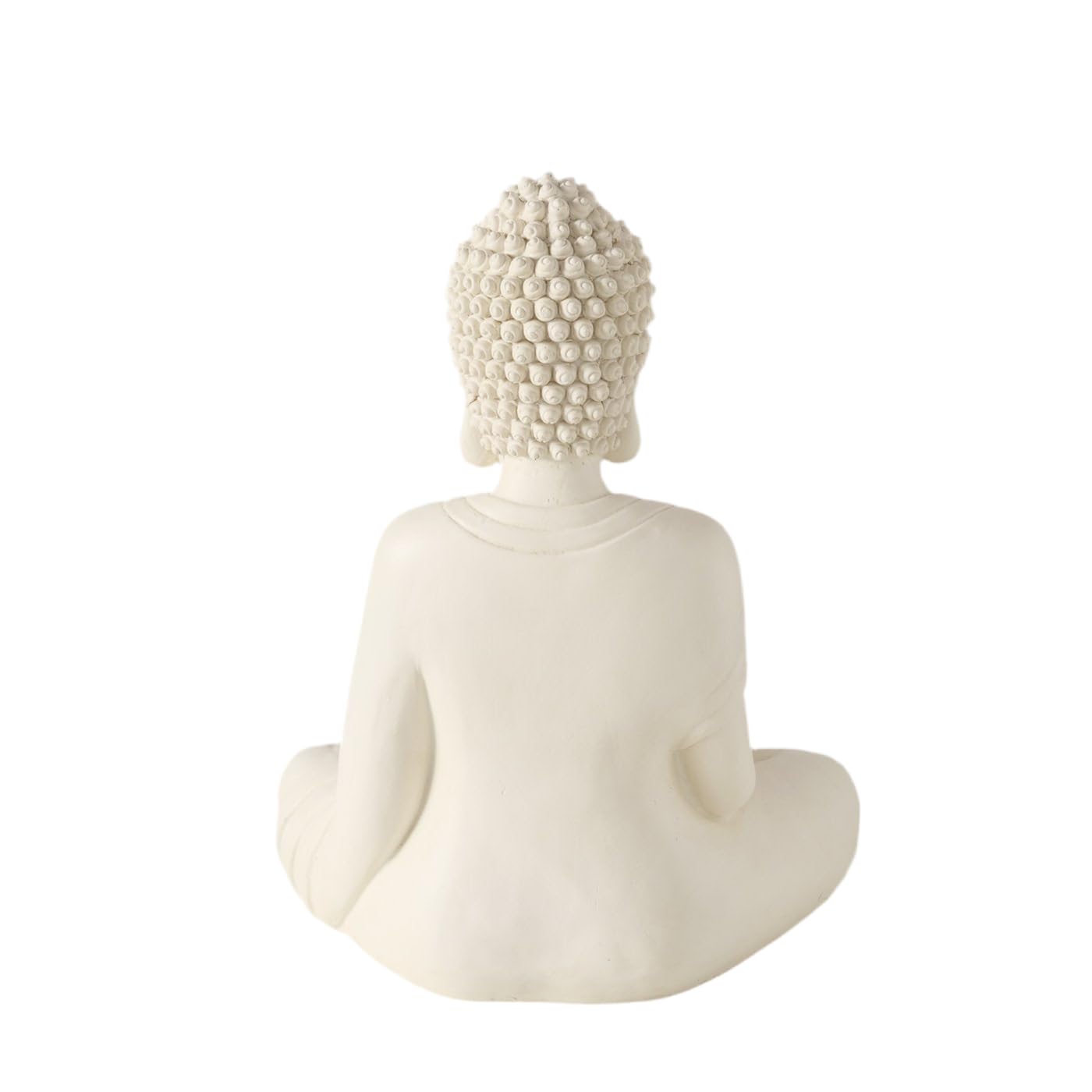 MF Buddha-Figur Serenity, Cremeweiß, 30 cm, Kunstharz, handgefertigt
