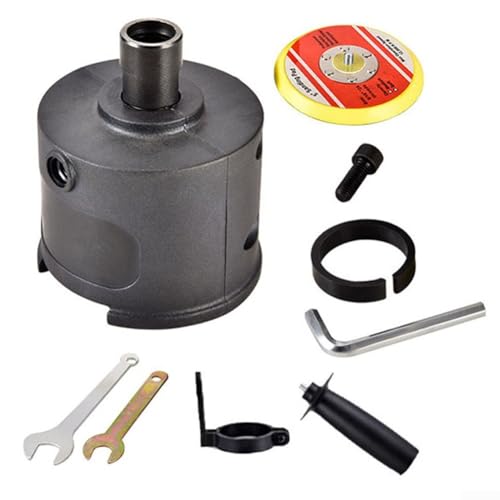 UTTASU Kit adaptador de pulidor de rosca para pulido de madera y metal de coche con soporte de llave de mango de disco de 6 pulgadas compatible con convertidor de amoladora angular de 5000 RPM