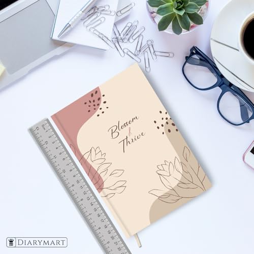 Image of Hard Bound Notebook for Girls & Women | A5 Ruled Journal | 192 Pages | 80 GSM Premium Paper | Designer Laminated Cover | Ribbon Bookmark | Notebook for School, College, Office, Journaling & Note Taking (DM4006)