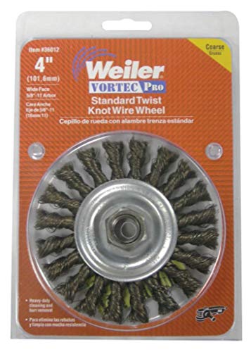 Image of Weiler 36279 8 inch Wolverine Knot Wire Wheel, Standard Twist, .023 inch Steel Fill, 5 /8 inch Arbor Hole, Made in the USA (Pack of 2)