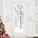 RYB HOME Sidelight Curtains for Front Door - White Sheer Curtains for French Door Back Door Entry Door Privacy Protected, Includes 2 Tiebacks, Wide 30 x Long 40 inch per Panel, 1 Pair