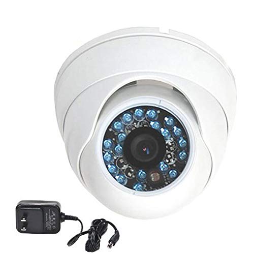 VideoSecu Infrared Day Night CCD 480TVL Dome Security Camera Outdoor 3.6mm Wide Angle Lens 20 IR LEDs Security Camera for CCTV DVR Home Surveillance with Power Supply and Security Warning Decal BDA