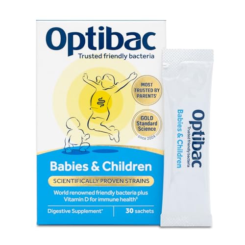 Optibac Babies & Children - Kids Live Cultures + Vitamin D for Immune Support - Most Trusted By Parents - 30 Sachets