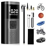 BAKTH Inflador Ruedas Coche 6000mAh, 150PSI Mini Bomba de Bicicleta Eléctrica con 4 Boquillas de Inflado, Compresor Aire Portatil para Coche, Bicicleta, Motocicleta, Pelota, Accesorios Coche