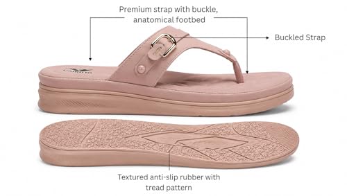 Image of Carrito, Women Wedge Heels Thong Sandals| Comfortable Flats Sandals | Comfort Orthopaedic Sandals for Women| Doctor Slippers /Flip-Flops | Arch Support & Heel Cushion | Lightweight Anti-Skid Sole | Ultra-Cushioned Shock Absorbing Footbed | Available in Open Toe & Toe Separator Style