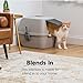 IRIS USA Jumbo Enclosed Cat Litter Box with Front Door Flap and Scoop, Covered Kitty Litter Box with Handle and Buckles for Portability and Privacy, Gray