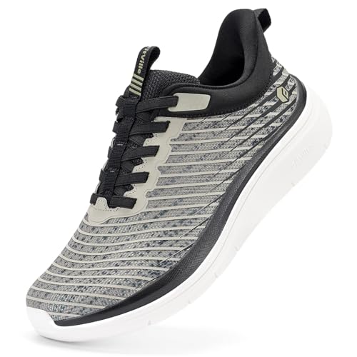 Image of FitVille Men's Extra Wide Slip-On Walking Shoes, Breathable Sneakers with Arch Support for Flat Feet, Heel Pain Relief & High Rebound Midsole