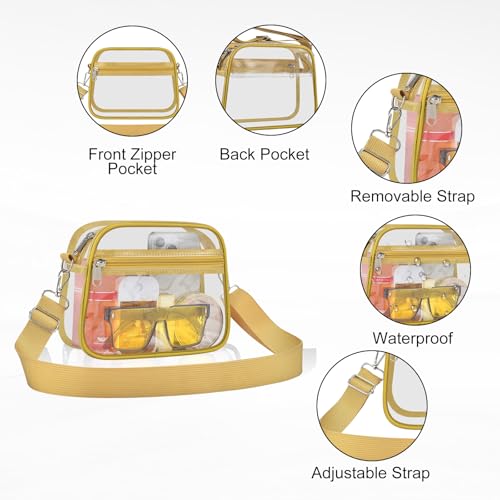 Image of Clear Bag for Stadium Events Clear Sports Fan Handbags Purses with Adjustbale Strap for Concerts Festivals Game Day