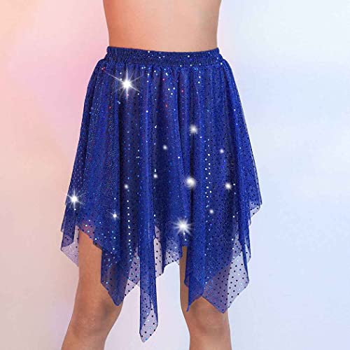 Victray Women Belly Dance Skirt Sequin Hip Skirts Sparkly Hip Scarf Wrap Party Festival Costume (Dark Blue) #TOP2