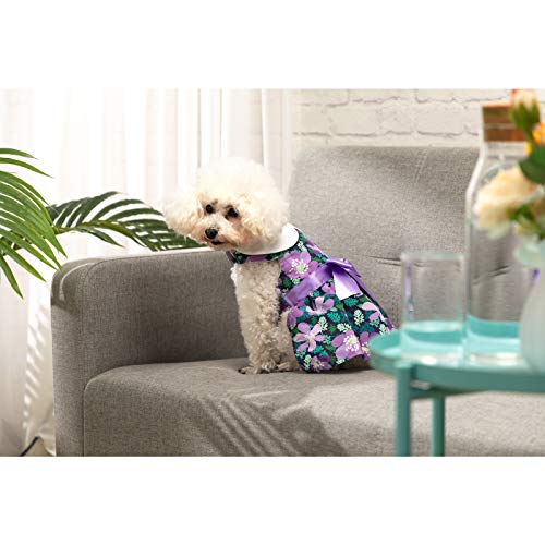 Hollypet Puppy Clothes Dog Cat Flower Pet Dress for Dogs and Cats Doggie Outfits Birthday Party Ribon Costumes, Purple… - Image 8