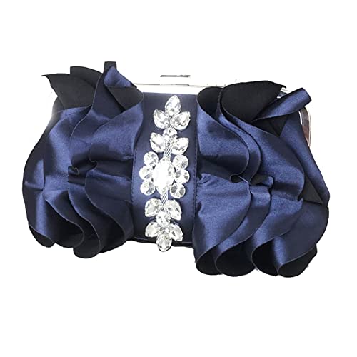 Sac de soirée en soie plissée bleu chic pour mariage et banquet élégant