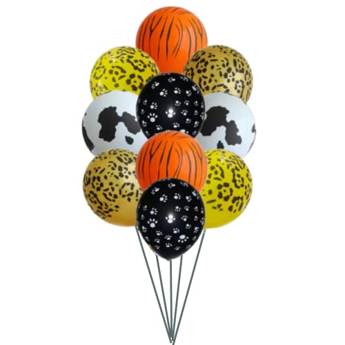 Image of Party Decorz Jungle /Safari /Zoo Animal Theme Foil Balloon Set Of 16 Pcs (6pcs Animal Small Foil Balloon+10 pcs Printed Latex Balloon) For Kids Safari /Zoo /Jungle Animal Theme Birthday Party Decoration