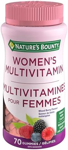 NATURE'S BOUNTY Women's Multivitamin, Helps Metabolize Nutrients, Helps Maintain Bones, Cartilage, Teeth & Gums, Aids Body In Absorption Of Calcium & Phosphorus, Mixed Berry Flavour, 175 g