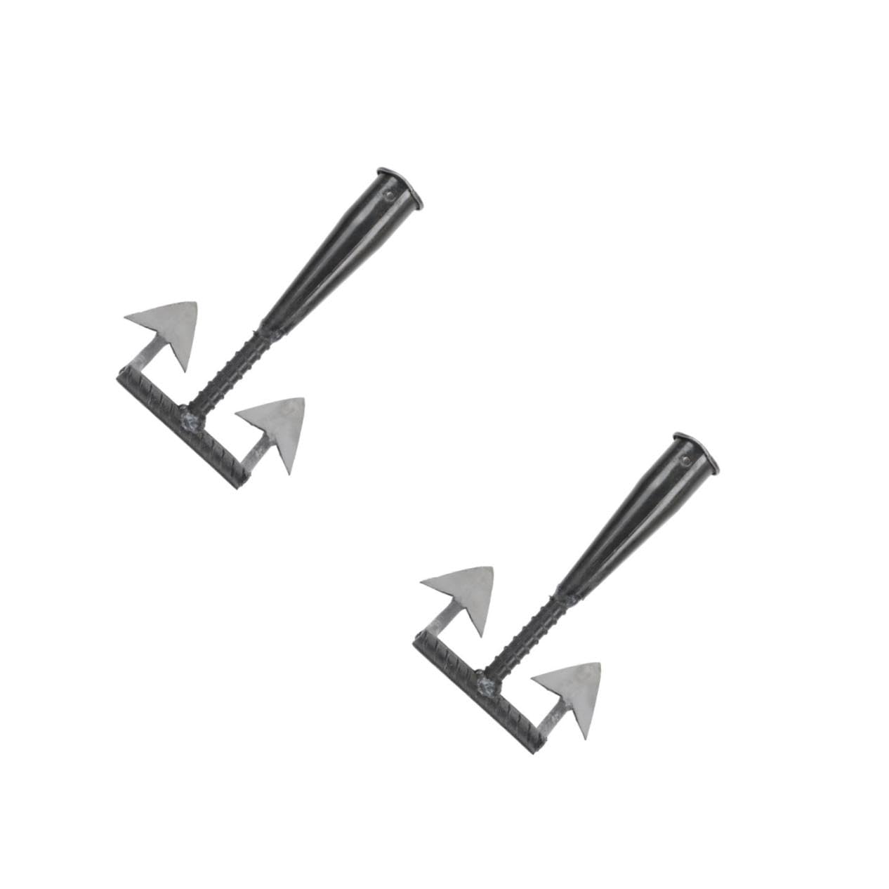 Yardwe 2 Piezas azada Triangular rastrillo de nivelación de césped Metro Manejar Herramienta de jardín Herramienta de deshierbe azada de estiércol Cabeza de azada Acero Carbono Silver
