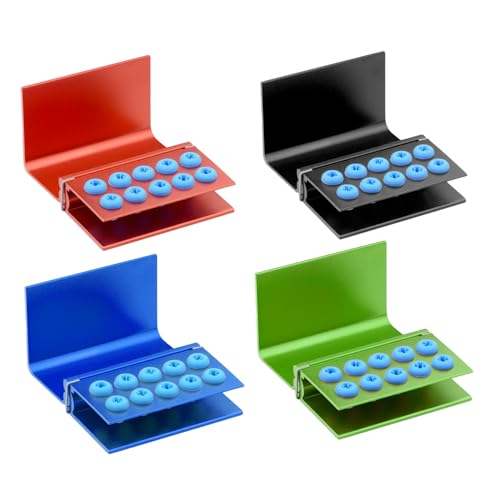 EustomA 10 Holes Burs Holder 4pcs/Set Blocks Autoclavable Bur Case (Mixed Color)
