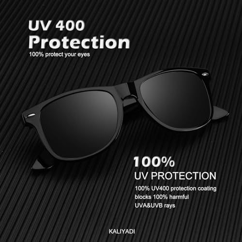 Image of KALIYADI Polarized Sunglasses for Men and Women Matte Finish Sun glasses Color Mirror Lens UV Blocking (3 Pack)