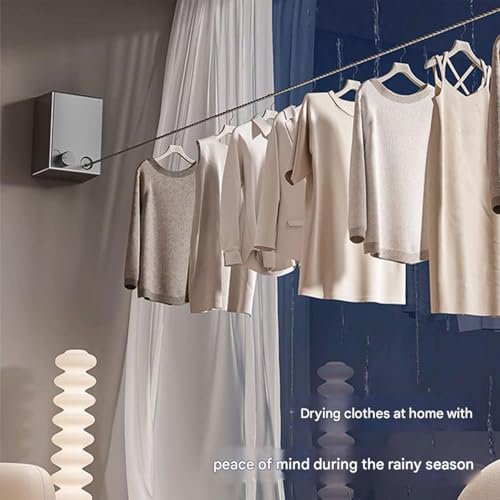 Corde à linge extensible en acier fil à linge rétractable intérieur extérieur - 3