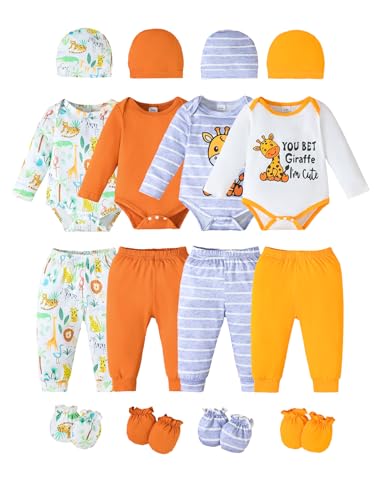 Image of YWFSHOP Newborn Baby Boys Clothes Outfits Funny Pattern Romper Pants Set Infant Unisex Baby Clothing 12Pcs