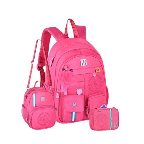 Kit Mochila Rebecca Bonbon Rosa Costas Lancheira Estojo Box Teen