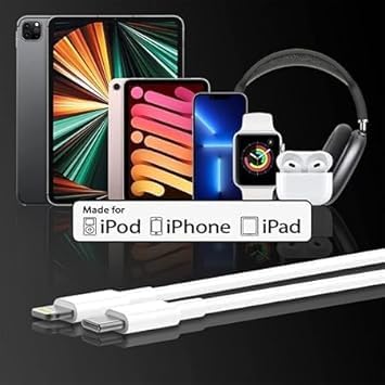 Image of Original Fast Charger with New Braided C to -C Cable Cord, 20W USB-C Power Adapter Type-C Wall Charger for i-Phone 15 /15 Plus /15 Pro /15 Pro Max /i-Pad Pro /Air 5th /Mini /i-Pad 10th (DP245)