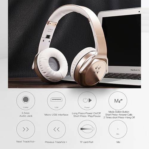 Mobi7E NEMEMERGEGD1 Bluetooth Headphones Over-Ear 2 In 1 Cordless Foldable Twist-Out Speaker Wireless Stereo Bass Headphone With Nfc Fm Radio/Aux/Tf Card Slot Sports Retractable Headband Headset thumb #6