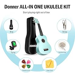 Donner Ukulélé Soprano Débutant Ukulélé Kit pour Adulte 21 pouces avec Sac Sangle Tuner, Anglais Online Leçon, pour les… - Les Beatles, Paul McCartney, John Lennon, RIngo Starr, George Harrison Donner Ukulélé Soprano Débutant Ukulélé Kit pour Adulte 21 pouces avec Sac Sangle Tuner, Anglais Online Leçon, pour les… – Image 4