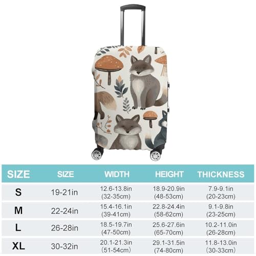 Woodland Raccoon Animals Printed Luggage Cover Protector, Fits 18-32 Inch Luggage2