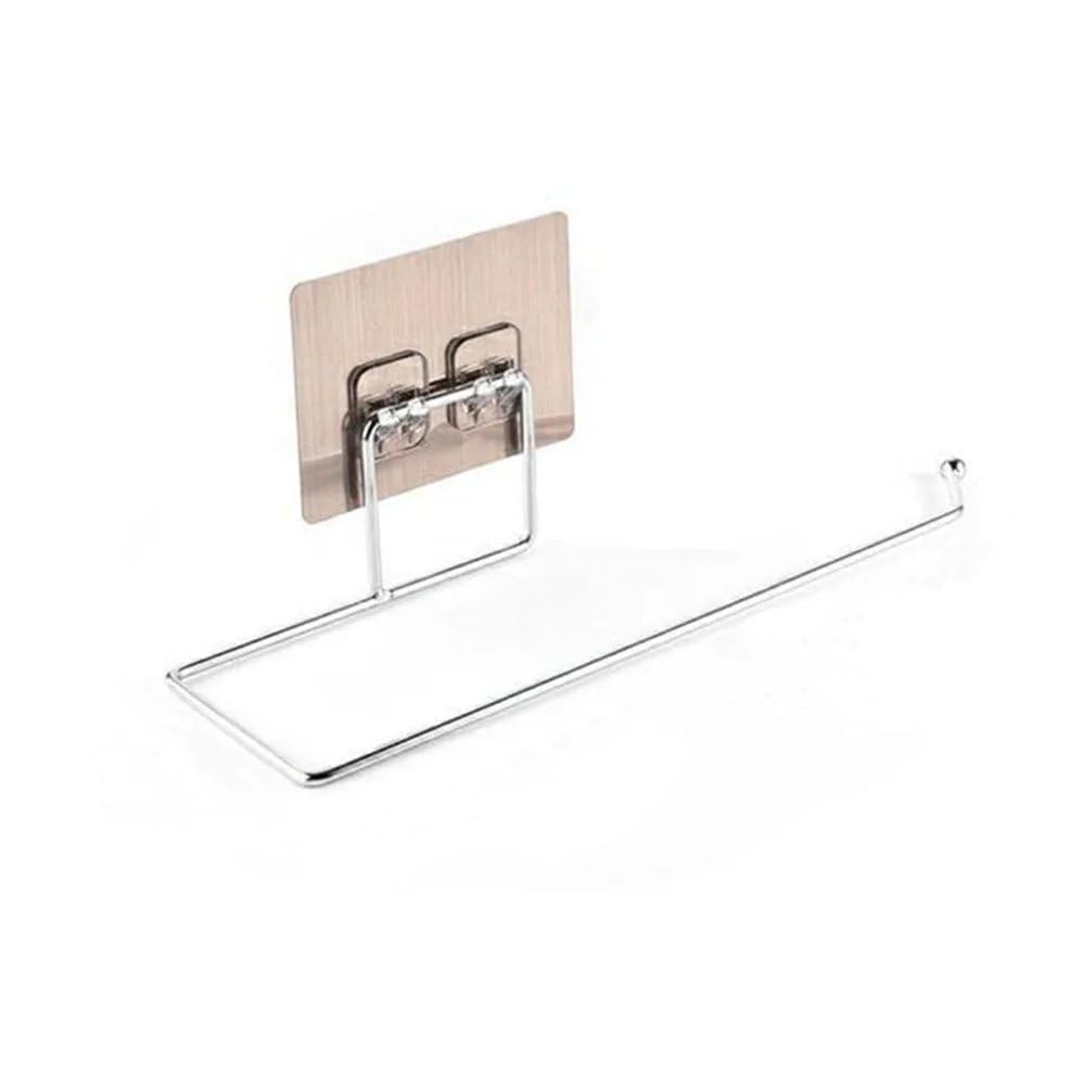 Wieszak na ręczniki papierowe pod szafką samoprzylepny wieszak organizer do kuchni, łazienki, półki, sprzęt AGD, srebrny, 27 * 7 cm